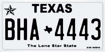 TX license plate BHA4443