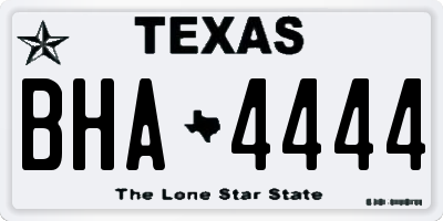 TX license plate BHA4444