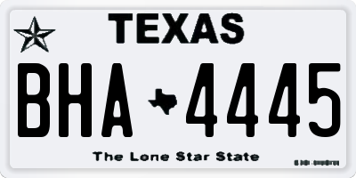 TX license plate BHA4445
