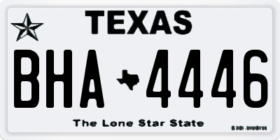 TX license plate BHA4446