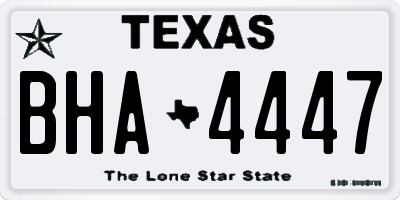 TX license plate BHA4447