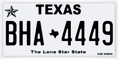 TX license plate BHA4449