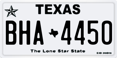 TX license plate BHA4450