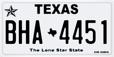 TX license plate BHA4451