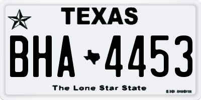 TX license plate BHA4453