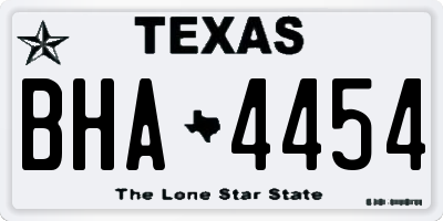 TX license plate BHA4454