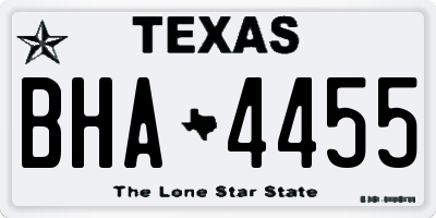 TX license plate BHA4455