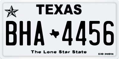 TX license plate BHA4456