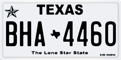 TX license plate BHA4460