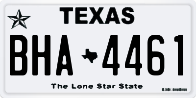 TX license plate BHA4461