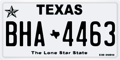 TX license plate BHA4463