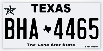 TX license plate BHA4465