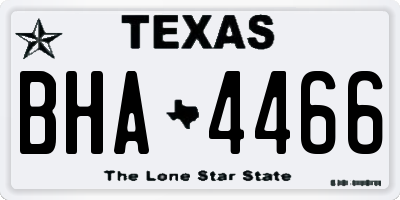 TX license plate BHA4466