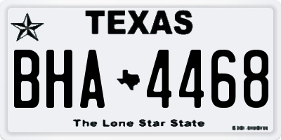 TX license plate BHA4468
