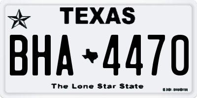 TX license plate BHA4470