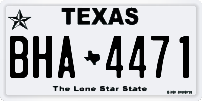 TX license plate BHA4471