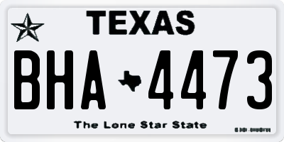 TX license plate BHA4473