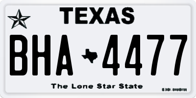 TX license plate BHA4477