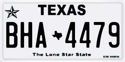 TX license plate BHA4479