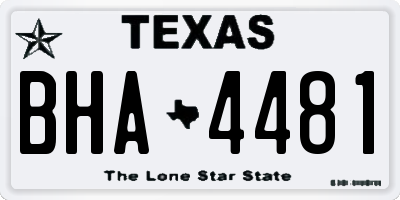 TX license plate BHA4481