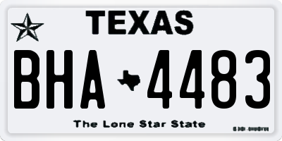 TX license plate BHA4483