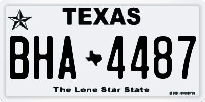 TX license plate BHA4487