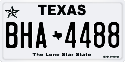 TX license plate BHA4488