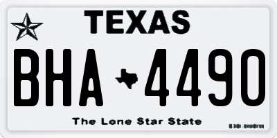 TX license plate BHA4490