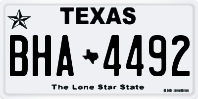 TX license plate BHA4492