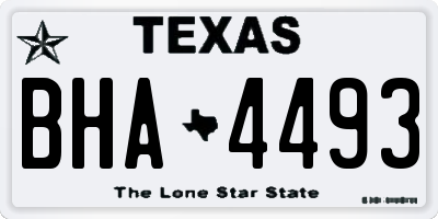 TX license plate BHA4493