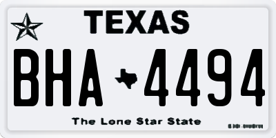 TX license plate BHA4494