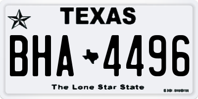 TX license plate BHA4496