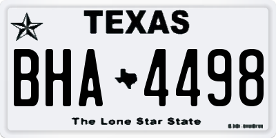 TX license plate BHA4498