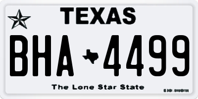 TX license plate BHA4499