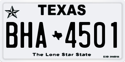 TX license plate BHA4501