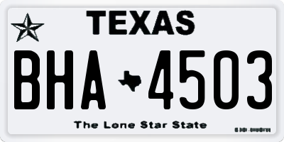 TX license plate BHA4503