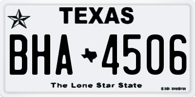TX license plate BHA4506