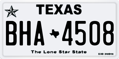 TX license plate BHA4508