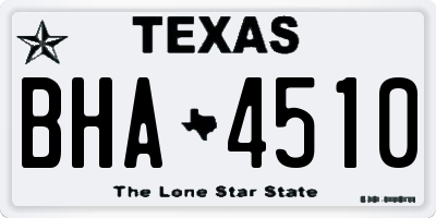 TX license plate BHA4510