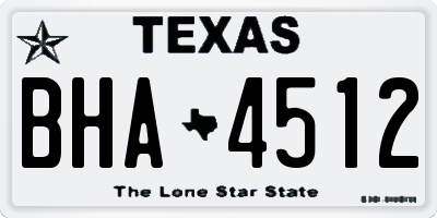 TX license plate BHA4512
