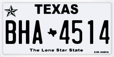 TX license plate BHA4514