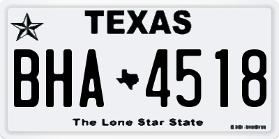 TX license plate BHA4518