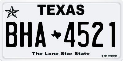 TX license plate BHA4521