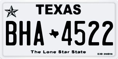 TX license plate BHA4522