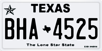 TX license plate BHA4525