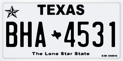 TX license plate BHA4531