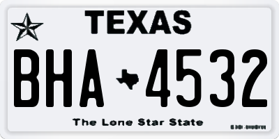 TX license plate BHA4532