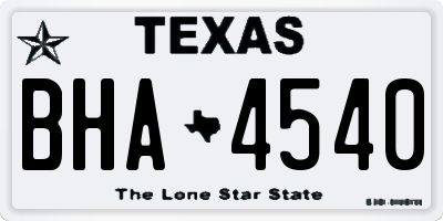 TX license plate BHA4540