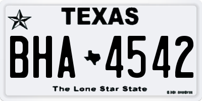 TX license plate BHA4542