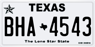 TX license plate BHA4543